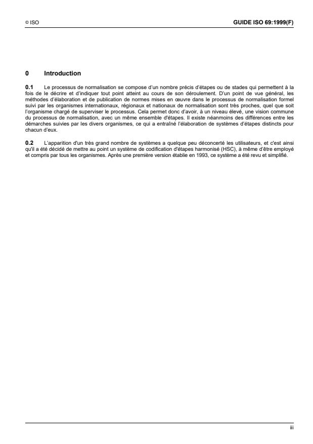 ISO Guide 69:1999 - Systeme des codes d'étape harmonisés (Édition 2) -- Principes et directives d'utilisation