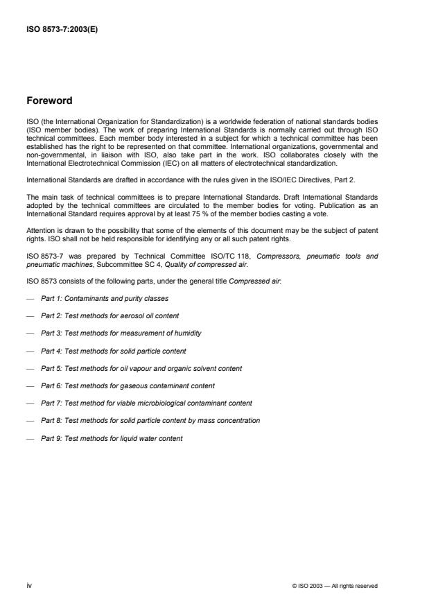 ISO 8573-7:2003 ISO 8573-7:2003 - Compressed air - Page 4 preview