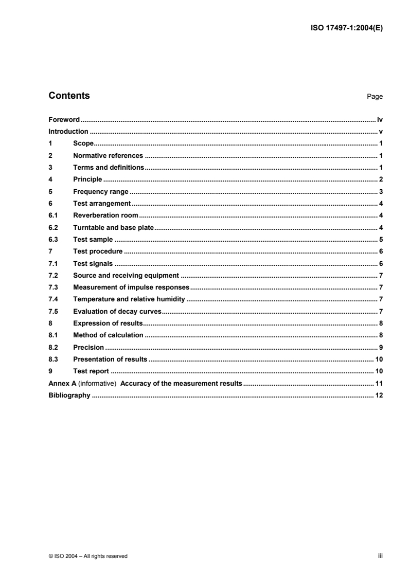 ISO 17497-1:2004 - Acoustics — Sound-scattering properties of surfaces — Part 1: Measurement of the random-incidence scattering coefficient in a reverberation room
Released:4/27/2004