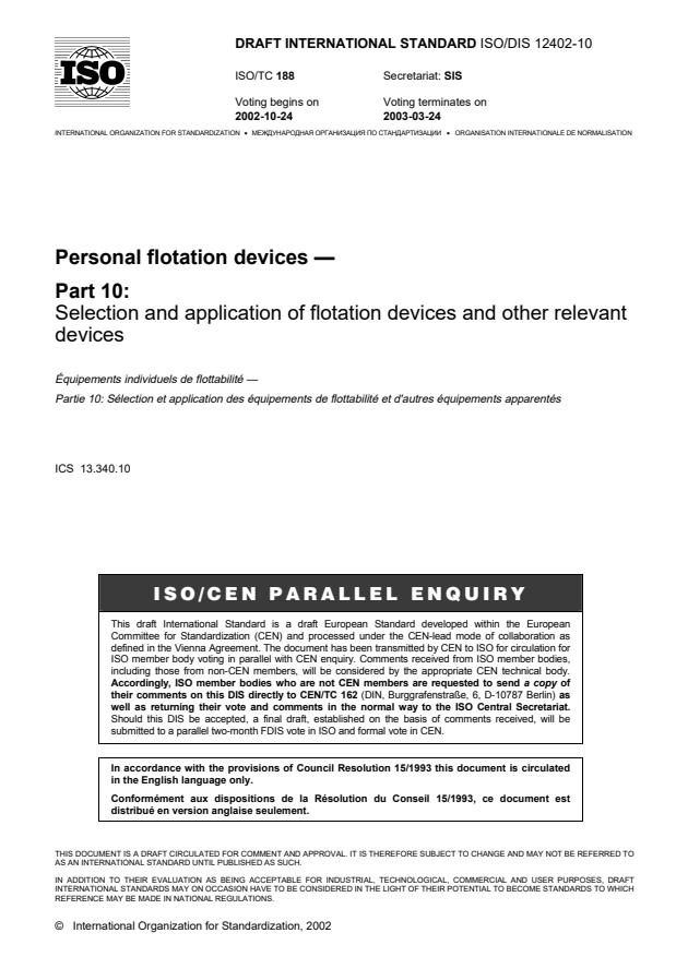 ISO/DIS 12402-10