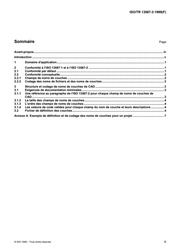 ISO/TR 13567-3:1999 - Documentation technique de produits -- Organisation et dénomination des couches de CAO