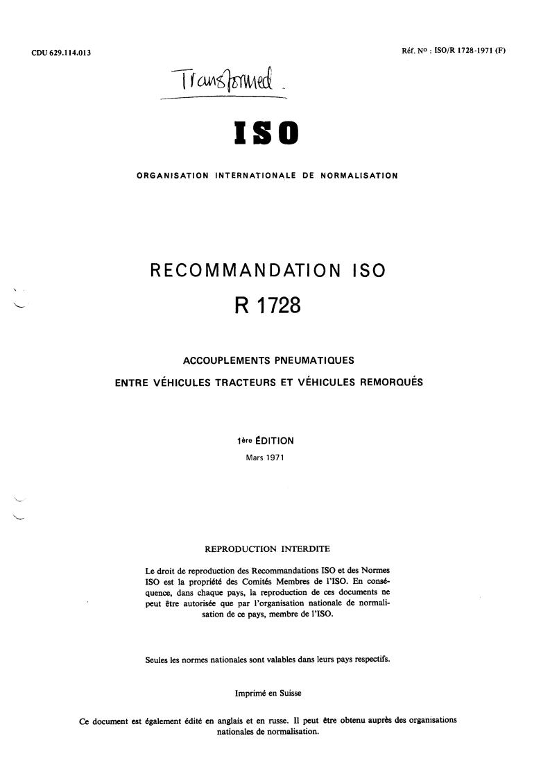 ISO/R 1728:1971 - Title missing - Legacy paper document
Released:1/1/1971