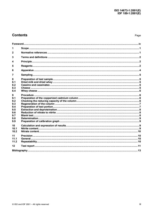 ISO 14673-1:2001 - Milk and milk products -- Determination of nitrate and nitrite contents