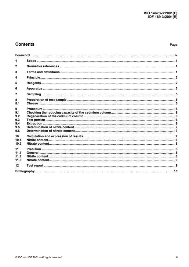 ISO 14673-3:2001 - Milk and milk products -- Determination of nitrate and nitrite contents