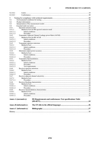 SIST EN 302 544-1 V1.1.2:2010 ETSI EN 302 544-1 V1.1.2 (2010-01) - Broadband Data Transmission Systems operating in the 2 500 MHz to 2 690 MHz frequency band; Part 1: TDD Base Stations; Harmonized EN covering the essential requirements of article 3.2 of the R&TTE Directive - Page 4 preview