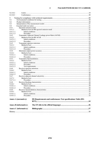 SIST EN 302 544-1 V1.1.2:2010 ETSI EN 302 544-1 V1.1.2 (2009-08) - Broadband Data Transmission Systems operating in the 2 500 MHz to 2 690 MHz frequency band; Part 1: TDD Base Stations; Harmonized EN covering the essential requirements of article 3.2 of the R&TTE Directive - Page 4 preview
