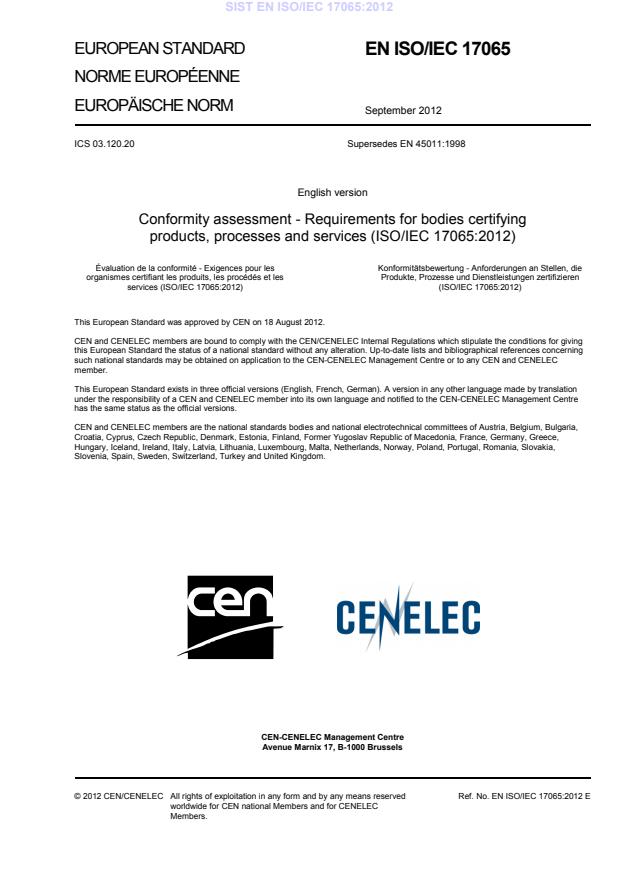EN ISO/IEC 17065:2012