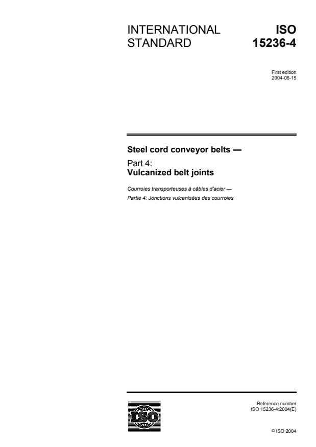 ISO 15236-4:2004 - Steel cord conveyor belts