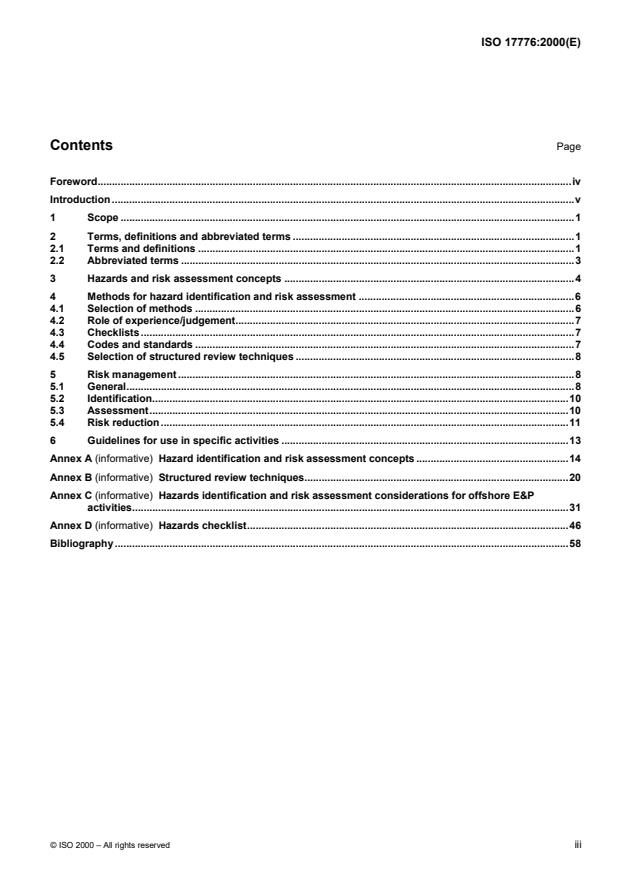 ISO 17776:2000 - Petroleum and natural gas industries -- Offshore production installations -- Guidelines on tools and techniques for hazard identification and risk assessment