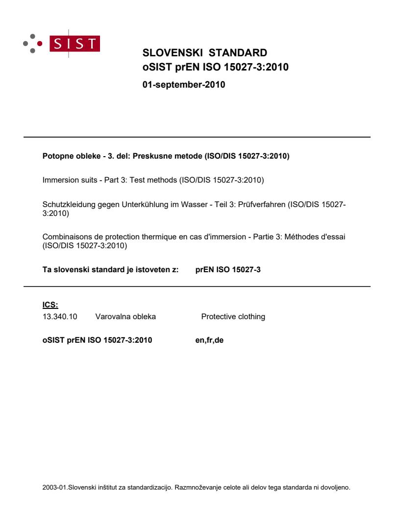 prEN ISO 15027-3:2010