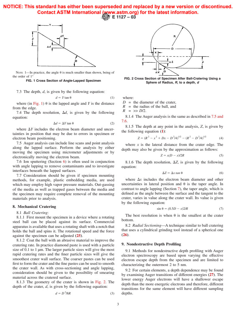 ASTM E1127-03 - Standard Guide for Depth Profiling in Auger Electron Spectroscopy