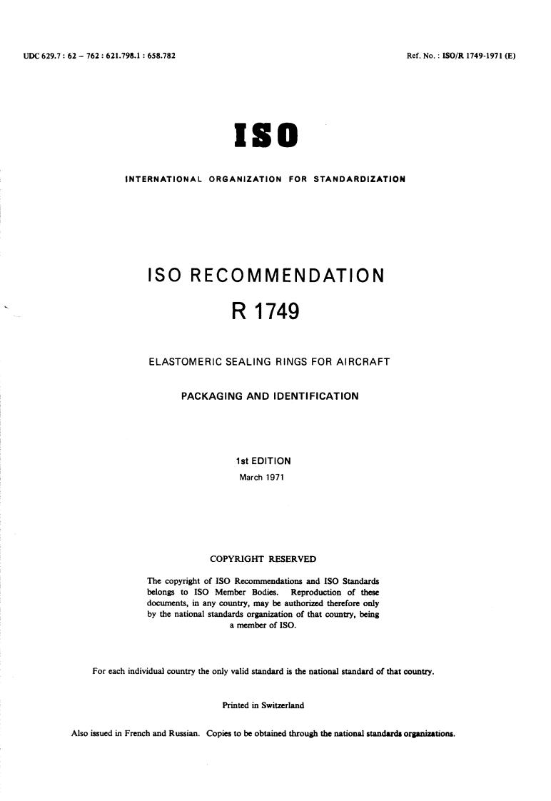 ISO/R 1749:1971 - Title missing - Legacy paper document
Released:1/1/1971