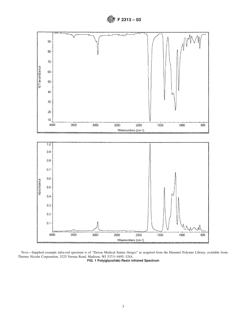 ASTM F2313-03 - Standard Specification for Virgin Poly(glycolide) and Poly(glycolide-co-lactide) Resins for Surgical Implants with Mole Fractions Greater Than or Equal to 70% Glycolide