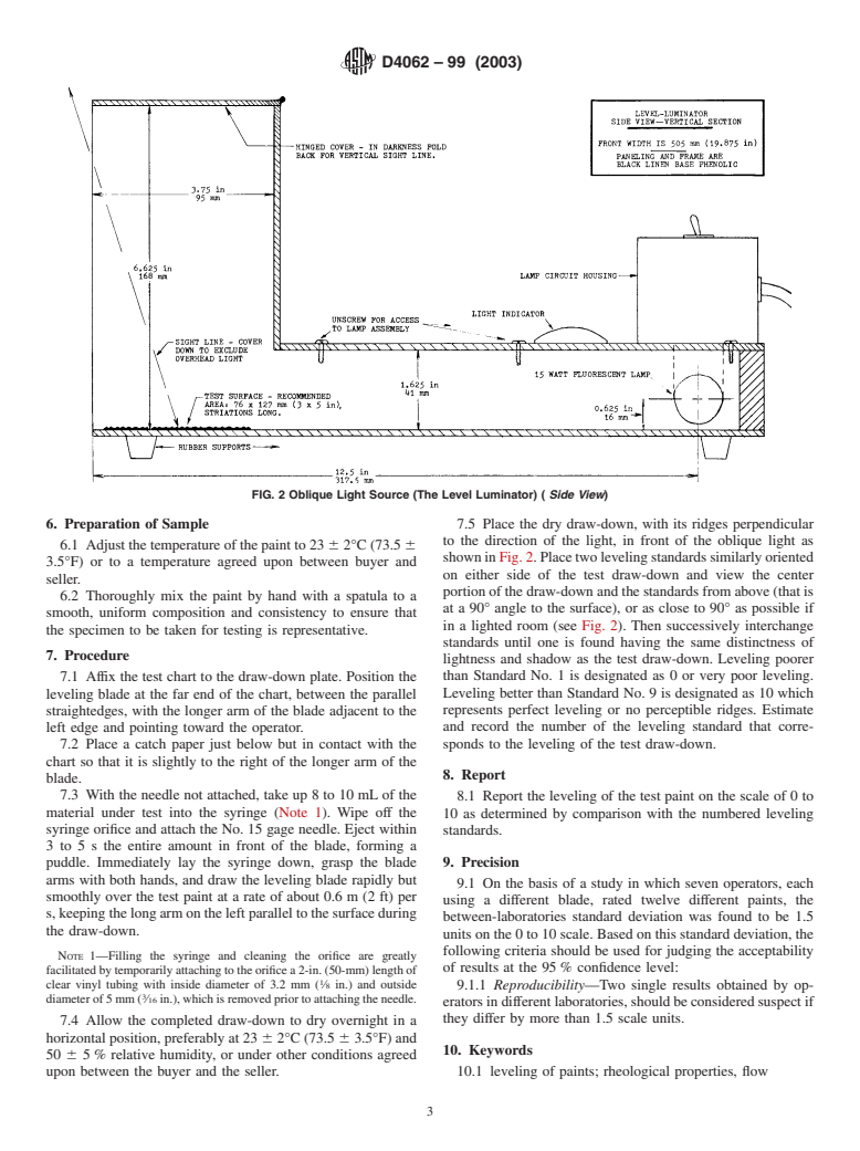 ASTM D4062-99(2003) - Standard Test Method for Leveling of Paints by Draw-Down Method