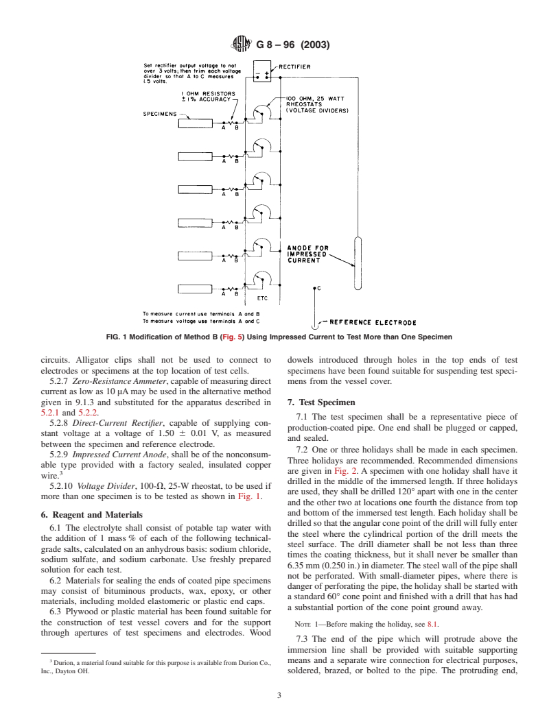 ASTM G8-96(2003) - Standard Test Methods for Cathodic Disbonding of Pipeline Coatings