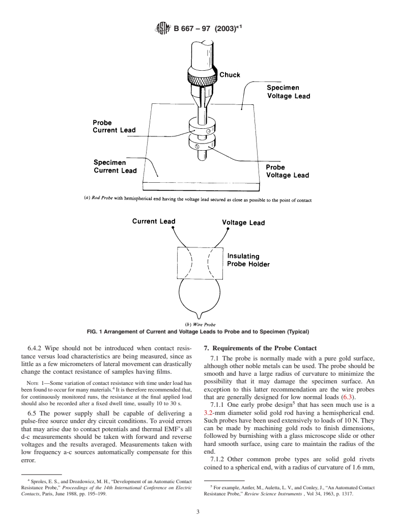 ASTM B667-97(2003)e1 - Standard Practice for Construction and Use of a Probe for Measuring Electrical Contact Resistance