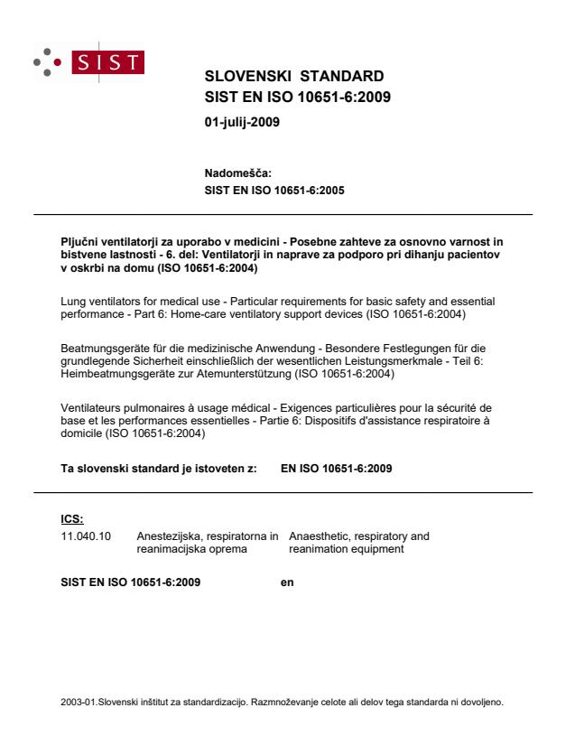 EN ISO 10651-6:2009