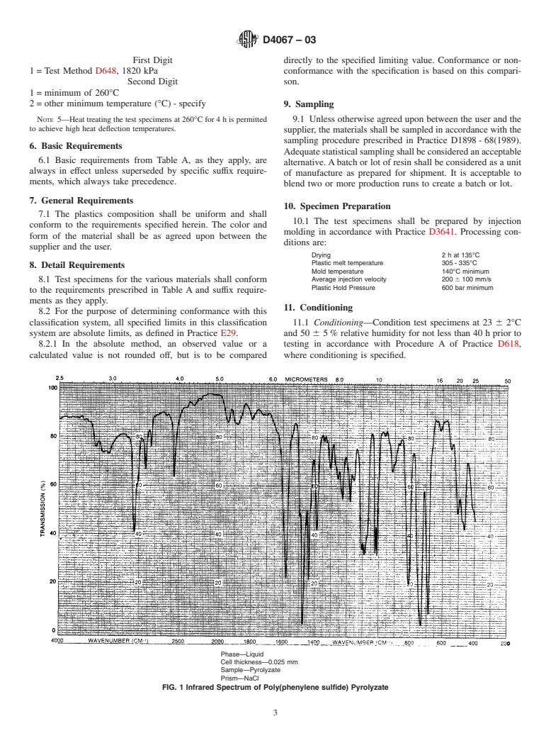 ASTM D4067-03 - Standard Classification System for Reinforced and Filled Poly(Phenylene Sulfide) (PPS) Injection Molding and Extrusion Materials Using ASTM Methods