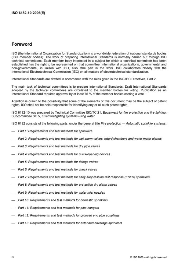 ISO 6182-10:2006 ISO 6182-10:2006 - Fire protection -- Automatic sprinkler systems - Page 4 preview