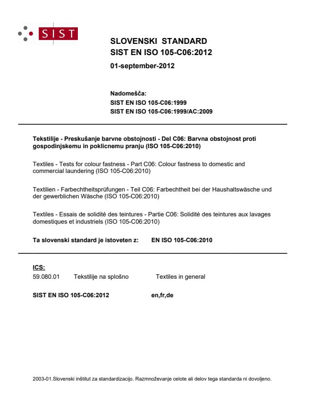 EN ISO 105-C06:2012