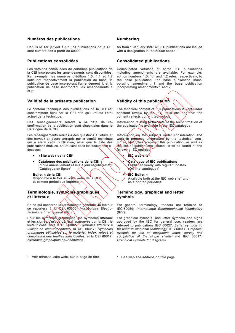 IEC TS 60034-17:1998 IEC TS 60034-17:1998 - Rotating electrical machines - Part 17: Cage induction motors when fed from converters - Application guide
Released:6/30/1998
Isbn:2831844312 - Page 2 preview