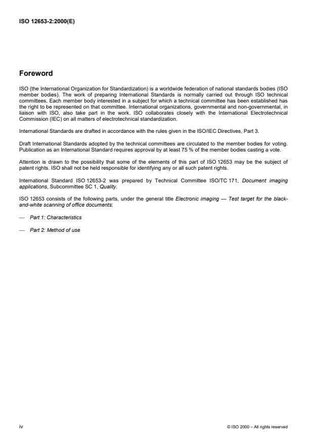 ISO 12653-2:2000 ISO 12653-2:2000 - Electronic imaging -- Test target for the black-and-white scanning of office documents - Page 4 preview
