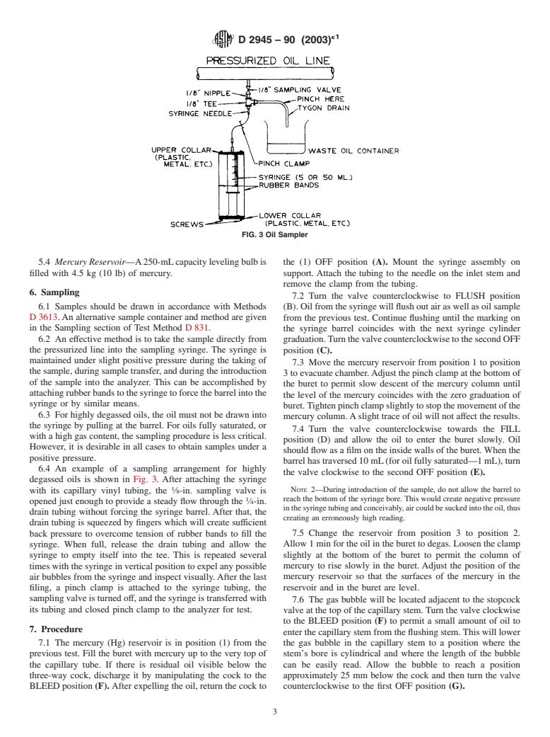 ASTM D2945-90(2003)e1 - Standard Test Method for Gas Content of Insulating Oils