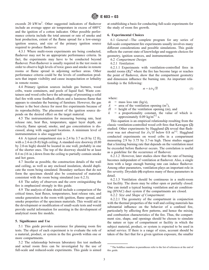 ASTM E603-03 - Standard Guide for Room Fire Experiments