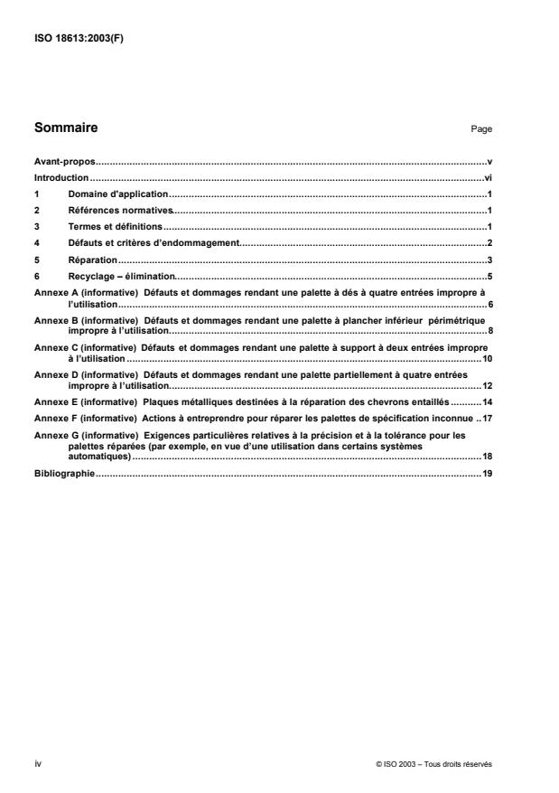 ISO 18613:2003 ISO 18613:2003 - Réparation des palettes plates en bois - Page 4 preview