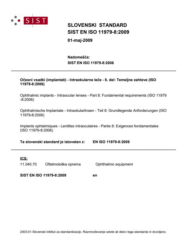 EN ISO 11979-8:2009