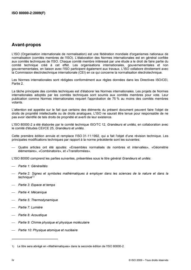 ISO 80000-2:2009 ISO 80000-2:2009 - Grandeurs et unités - Page 4 preview