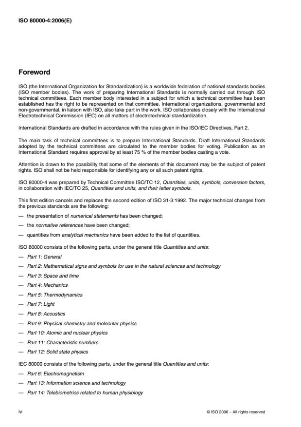 ISO 80000-4:2006 ISO 80000-4:2006 - Quantities and units - Page 4 preview