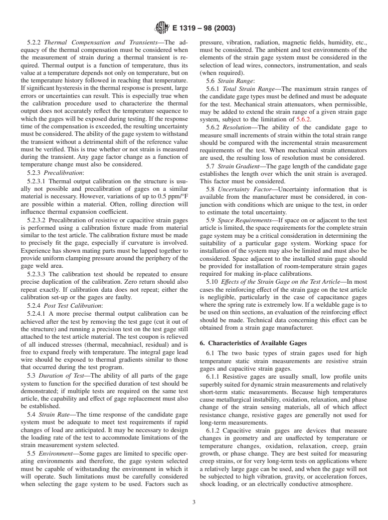 ASTM E1319-98(2003) - Standard Guide for High-Temperature Static Strain Measurement