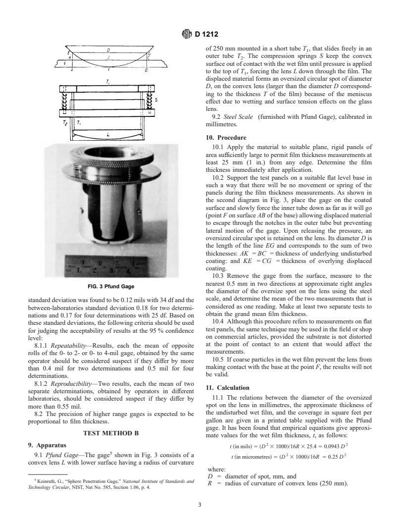 ASTM D1212-91(2001) - Standard Test Methods for Measurement of Wet Film Thickness of Organic Coatings