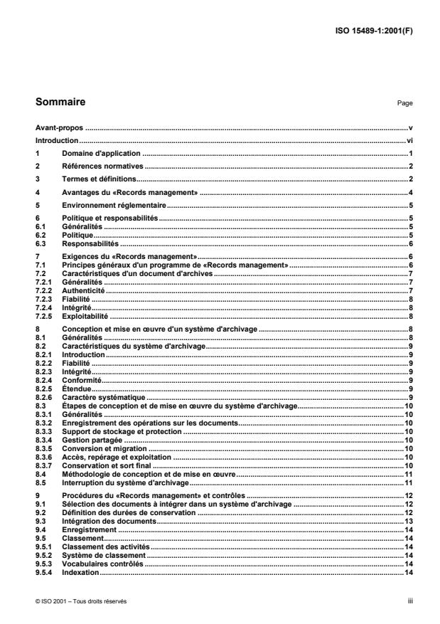 ISO 15489-1:2001 - Information et documentation -- «Records management»