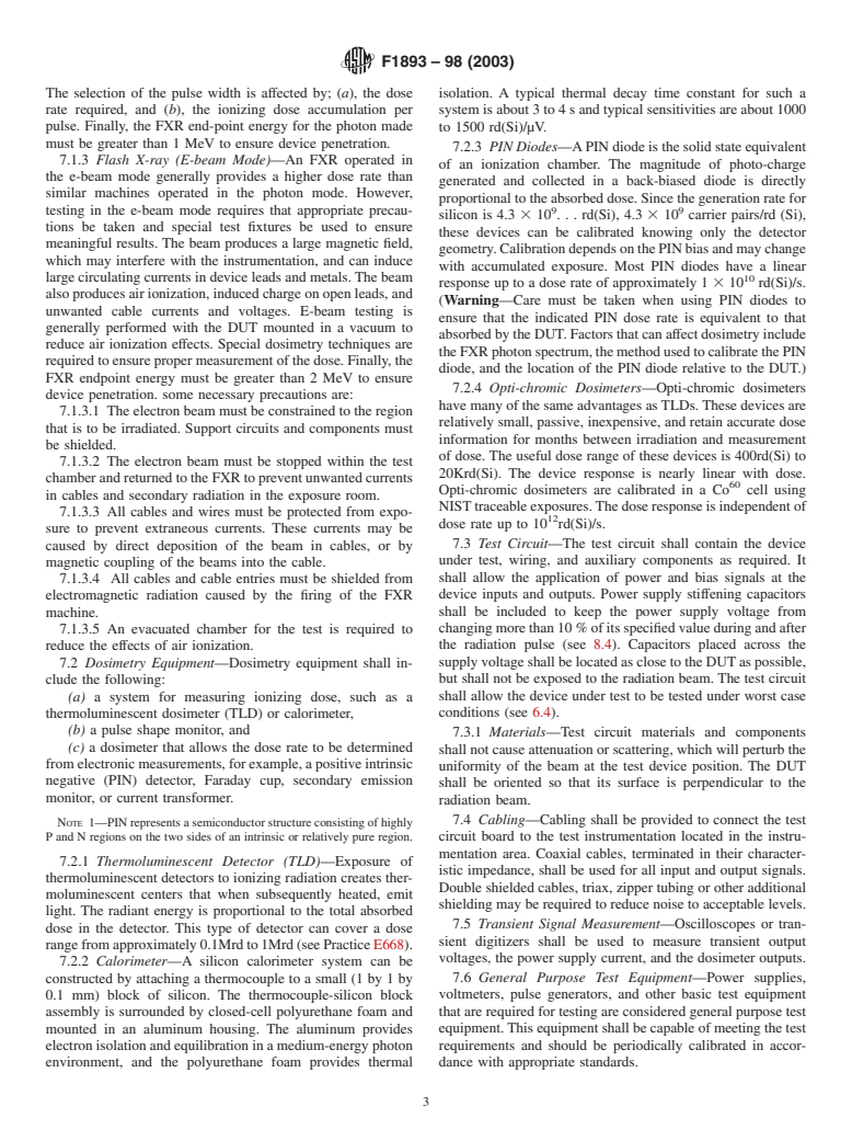 ASTM F1893-98(2003) - Guide for Measurement of Ionizing Dose-Rate Burnout of Semiconductor Devices