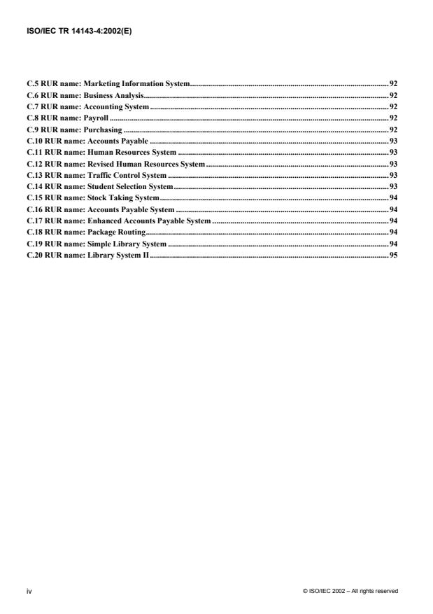 ISO/IEC TR 14143-4:2002 ISO/IEC TR 14143-4:2002 - Information technology -- Software measurement -- Functional size measurement - Page 4 preview