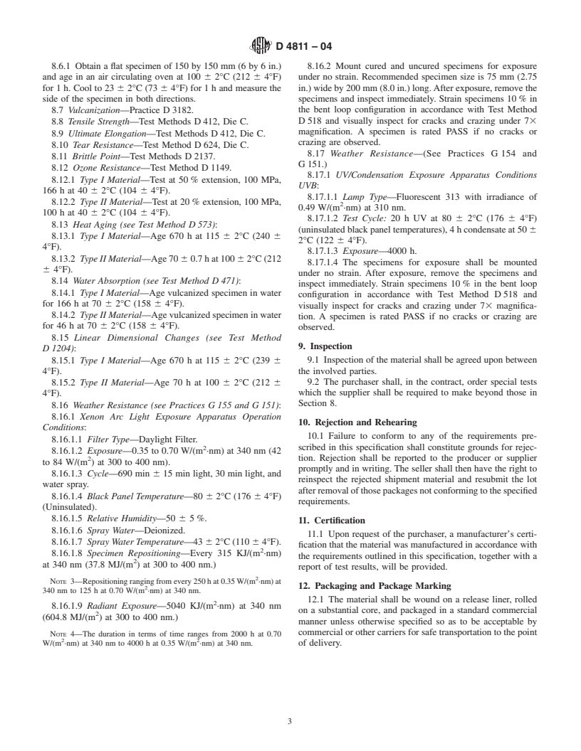 ASTM D4811-04 - Standard Specification for Nonvulcanized (Uncured) Rubber Sheet Used as Roof Flashing