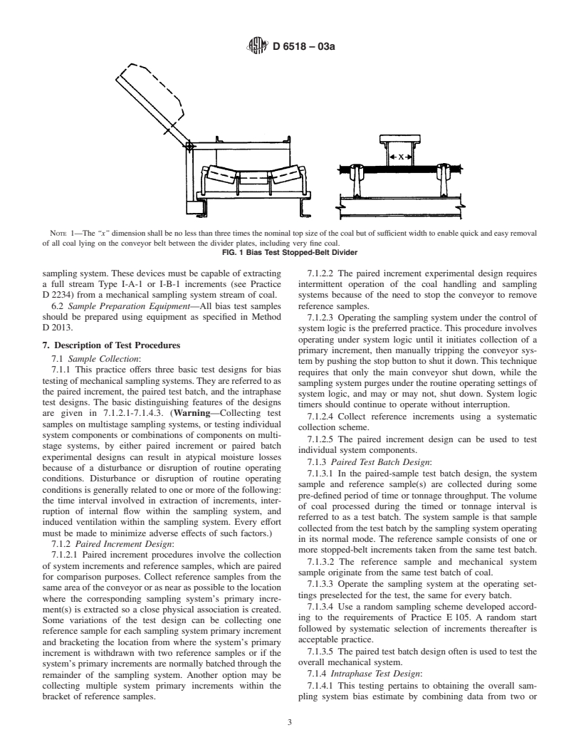 ASTM D6518-03a - Standard Practice for Bias Testing a Mechanical Coal Sampling System