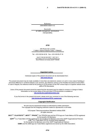 SIST EN 303 213-4-2 V1.1.1:2010 ETSI EN 303 213-4-2 V1.1.1 (2009-12) - Advanced Surface Movement Guidance and Control System (A-SMGCS); Part 4: Community Specification for application under the Single European Sky Interoperability Regulation EC 552/2004 for a deployed non-cooperative sensor including its interfaces; Sub-part 2: Specific requirements for a deployed Surface Movement Radar sensor - Page 2 preview