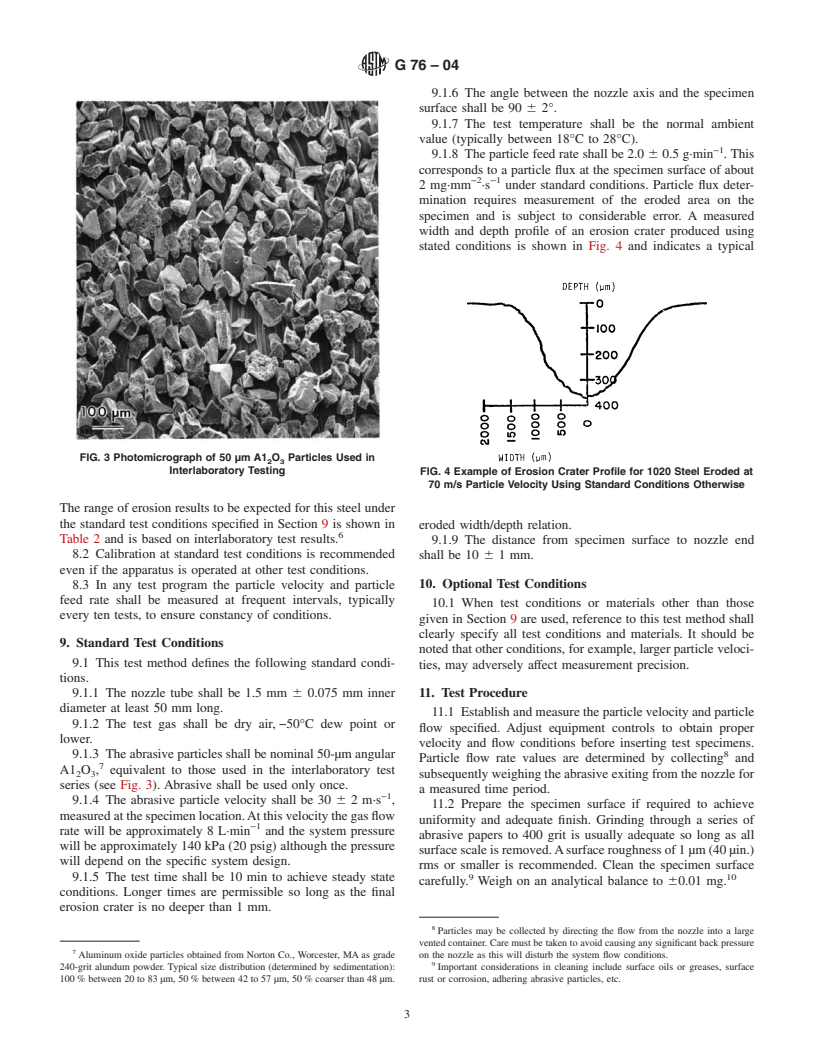 ASTM G76-04 - Standard Test Method for Conducting Erosion Tests by Solid Particle Impingement Using Gas Jets