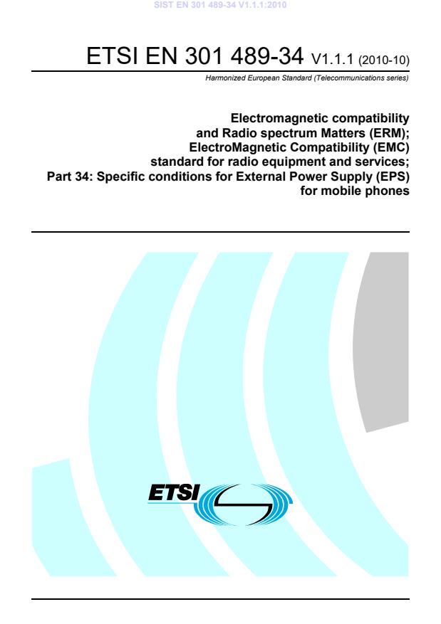 ETSI EN 301 489-34 V1.1.1 (2010-10) EN 301 489-34 V1.1.1:2010