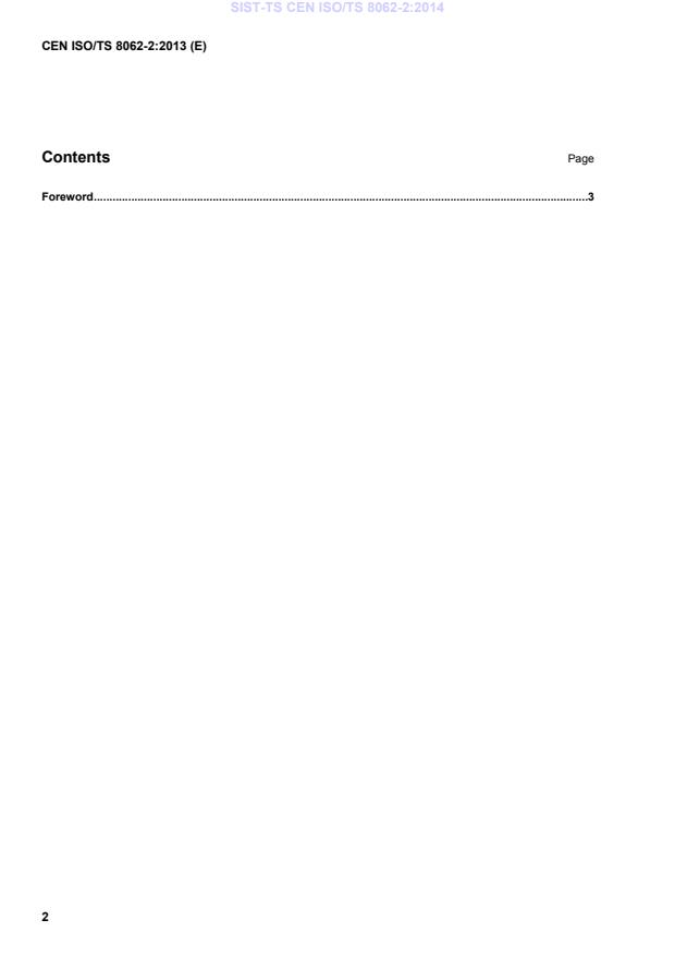 CEN ISO/TS 8062-2:2013 TS CEN ISO/TS 8062-2:2014 - Page 4 preview