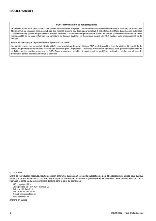 ISO 3517:2002 ISO 3517:2002 - Huile essentielle de néroli bigaradier (Huile essentielle de fleurs d'oranger bigaradier) (Citrus aurantium L. spp. aurantium, syn. Citrus aurantium L. spp. amara var. pumilia) - Page 2 preview