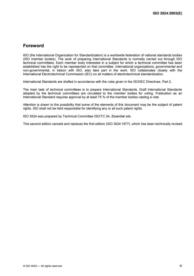 ISO 3524:2003 - Oil of cinnamon leaf, Sri Lanka type (Cinnamomum zeylanicum Blume)