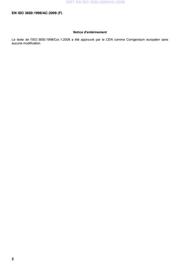 EN ISO 3650:1998/AC:2009 EN ISO 3650:2000/AC:2009 - Page 4 preview