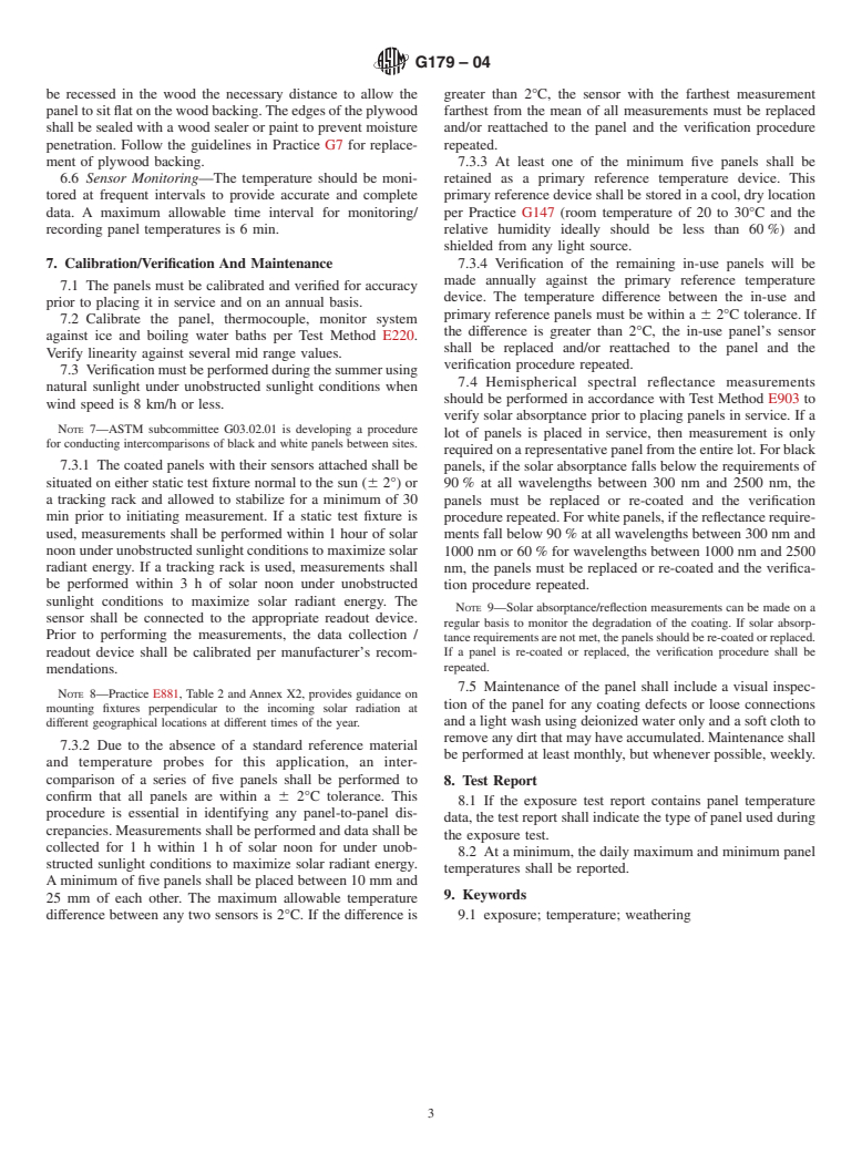 ASTM G179-04 - Standard Specification for Metal Black Panel and White Panel Temperature Devices for Natural Weathering Tests