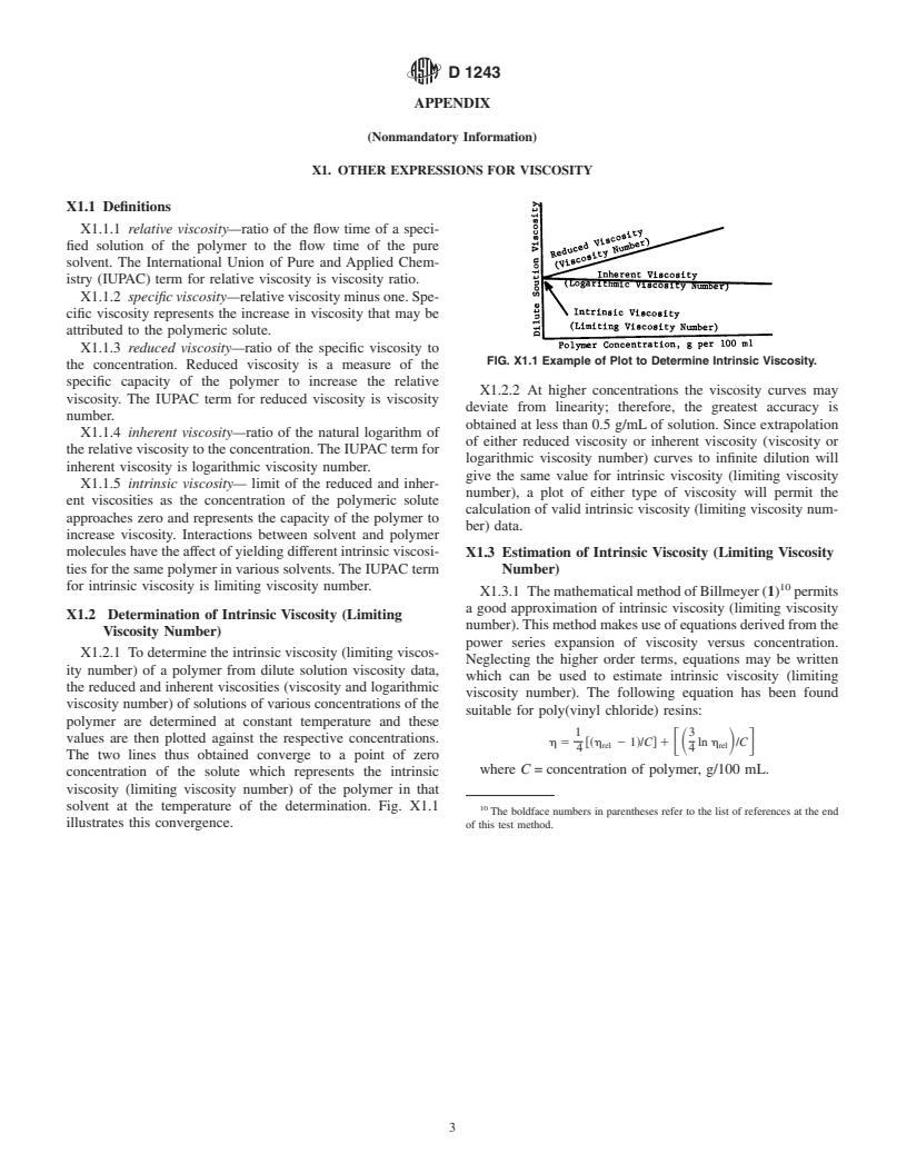 ASTM D1243-95(2000)e1 - Standard Test Method for Dilute Solution Viscosity of Vinyl Chloride Polymers