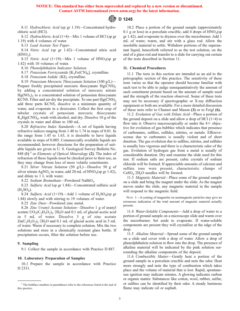 ASTM D1245-84(1999) - Standard Practice for Examination of Water-Formed Deposits by Chemical Microscopy