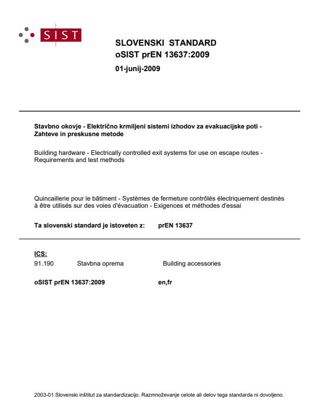 prEN 13637:2009